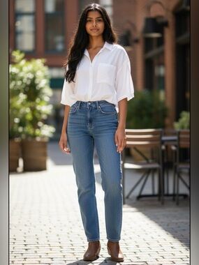 Old Navy Light Blue High-Rise Wide Leg Jeans